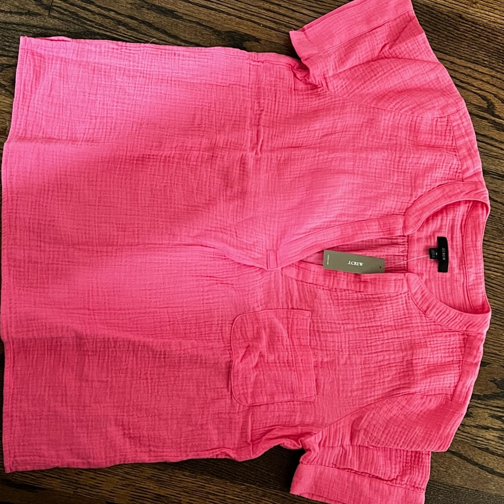 V-neck soft crinkle gauze popover by Jcrew